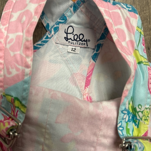 Vintage Lilly Pulitzer shortalls overalls 12-18 - Picture 2 of 4